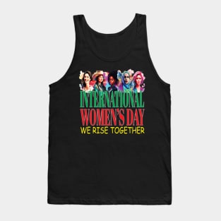 International Women's Day We Rise Together Peace Equity Tank Top